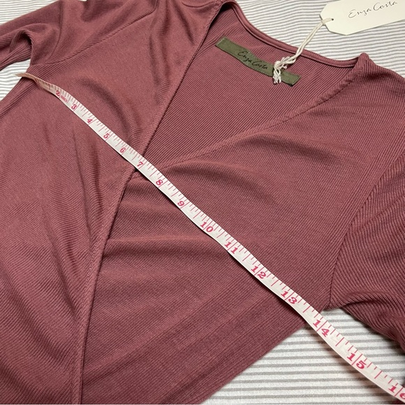 🇺🇸W15-16 ENZA COSTA Silk Rib Overlap Long Sleeve Bodysuit - Picture 4 of 8